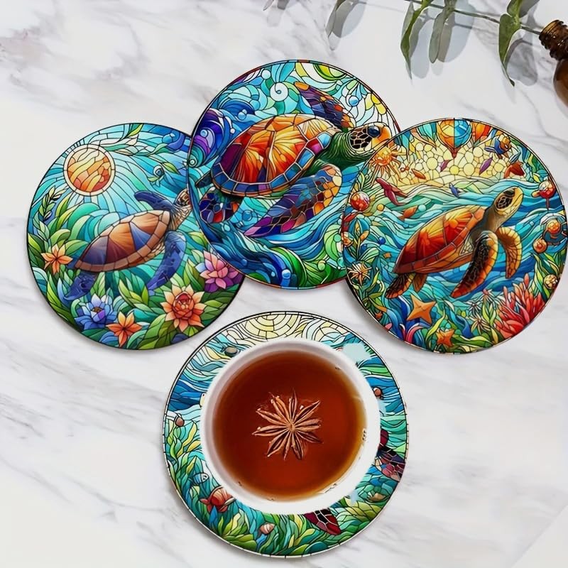 Monattrod Wood Coasters Set of 8 - Handcrafted Drink Coaster