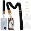 Piefly Phone Lanyard Crossbody Wrist Strap, Black Cell Phone Lanyards