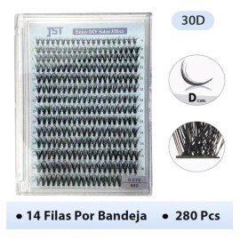 Extensiones De Pestañas 8-16mm 280pcs Naturales Mixtas Jst®