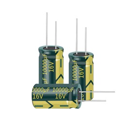 PENGLIN 5pcs Electrolytic Capacitors Aluminum Electrolytic Capacitors 16V 10000UF 105℃ 16X30mm High Frequency Low Resistance Long Life (16V 10000μF)