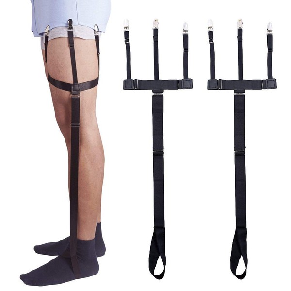 Stirrup Shirt Stays for Men or Police or Military, Shirt Suspenders Strap Shirttail Tucked in,2Pack-1 Pair