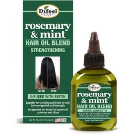 Difeel Aceite para el cabello premium de romero y menta con biotina 2.5 oz. - Aceite de romero natural para el crecimiento del cabello y biotina
