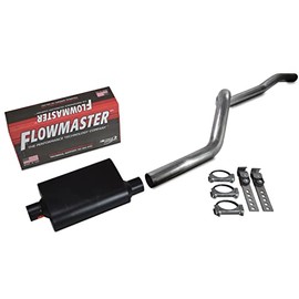 Truck Exhaust Kits 2.5" Aluminized Single Exhaust Kit with Flowmaster Super 44 Muffler Fits 84-01 Jeep Cherokee XJ 4.0L