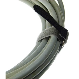 20 x 16 cm x 16 mm FUK Resealable Velcro Cable Ties Black with Metal Eyelet - Cable Velcro Tape 160 mm Reusable