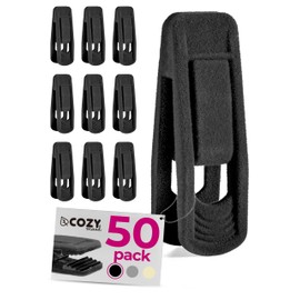 COZYMOOD Velvet Hanger Clips for Pants 50 Pack, Durable Clothes Hanger Clips for Velvet Hangers, Multi-Purpose Velvet Clips for Hangers, Black Velvet Hanger Clips for Baby Clothes