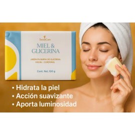 Jabón Artesanal De Miel Y Glicerina 6 Pz De 100g C/u