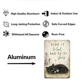 Hesanqian Vintage Metal Tin Sign "Give It To God" - Rustic Farmhouse Wall Decor - Inspirational Bedroom Art Above Bed - Christian Relaxation Quote - Retro Hanging Sign 8x12 Inch