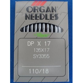 INDUSTRIAL WALKING FOOT MACHINE NEEDLES, 10 NEEDLES SIZE 110/18 ORGAN NO 135X17
