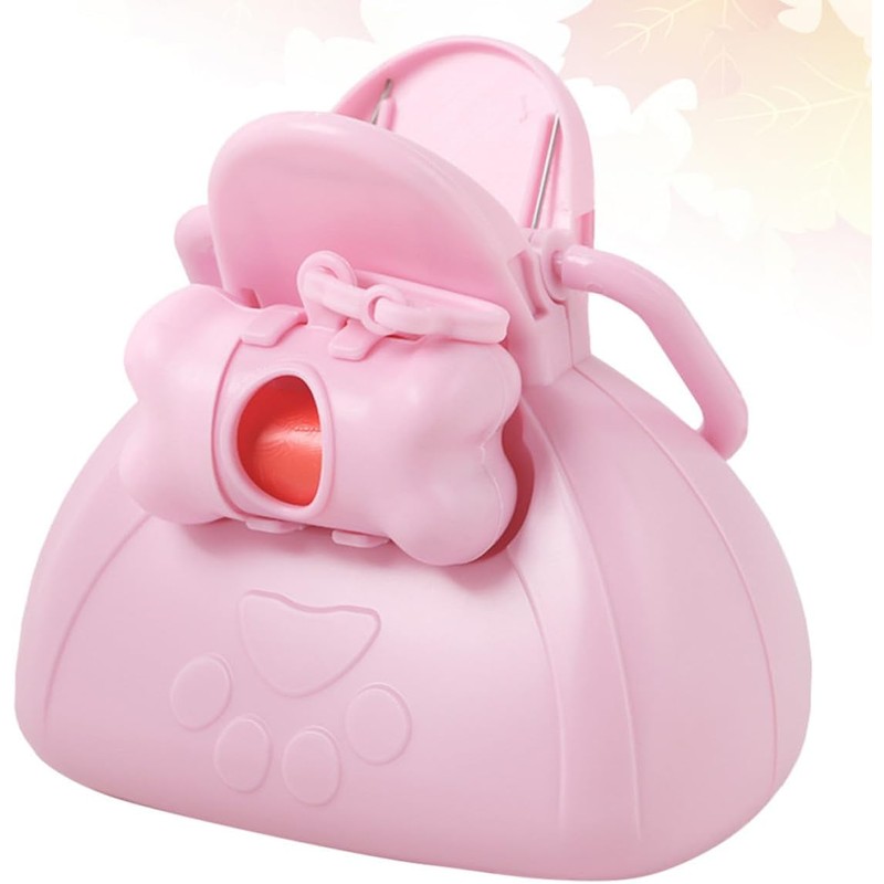 Porta Bolsas de Basura Portátil Rosa de Plástico para Perros