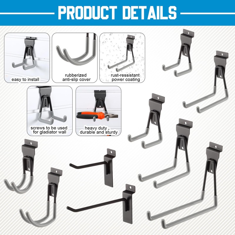 Landhoow 36 Pcs Slatwall Hooks & Hangers 32 Heavy Duty
