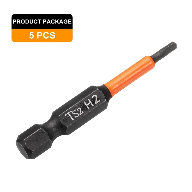 HARFINGTON 5pcs Hex Head Wrench Drill Bit 2mm(H2) Metric 1/4"