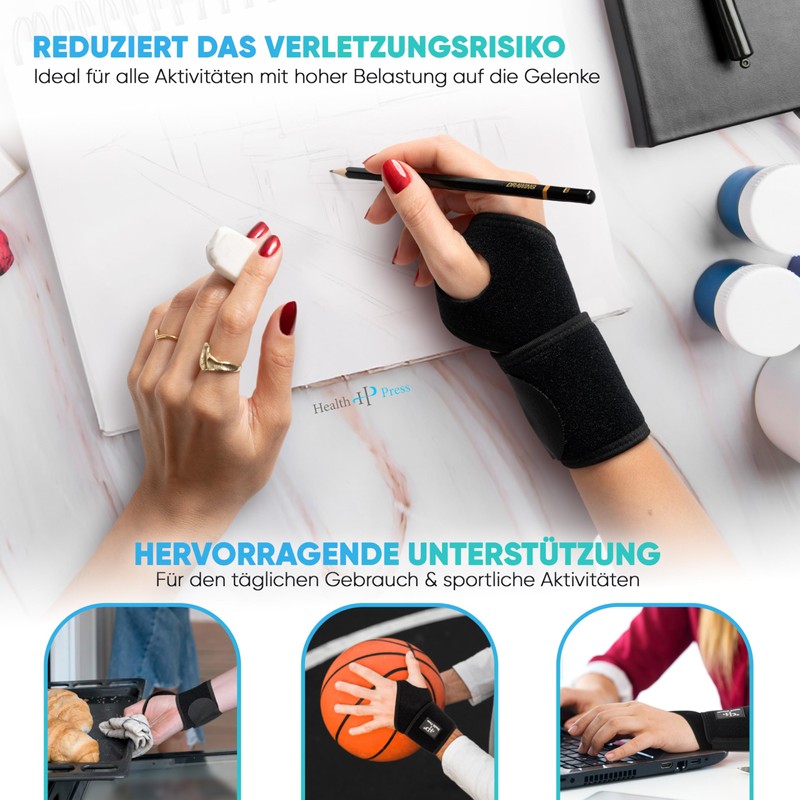 Health Press® Wrist Wraps - 1 x Wrist Support -