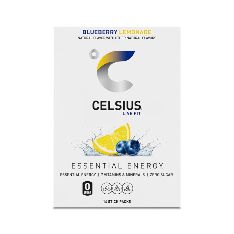 CELSIUS On The Go Blueberry Lemonade, Sugar Free Energy Drink