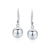 Simple Basic Dangling Lever back Round Bead Ball Drop Earrings