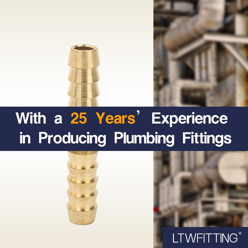 LTWFITTING Brass Barb Splicer Mender 1/4-Inch Hose ID Fitting Air