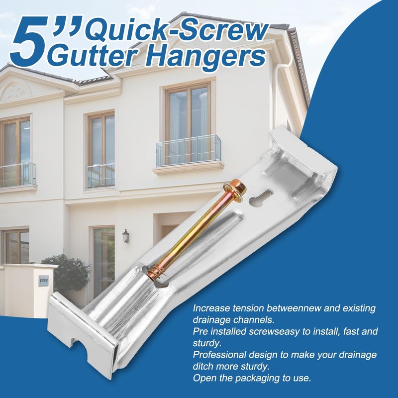 YOUDMEARUD 5" 12 Pack Gutter Hangers with Pre-Inserted Resistant Screw,