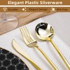 LULLABY 300PCS Gold Plastic Silverware, Heavy Duty Disposable Utensils, Gold