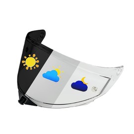 ZQIYDYP TT-Revo Helmet Visor,UV Protective Scratch-Resistant Helmet Face Shield Windproof Visor Compatible with KYT TT-Revo (Photochromic Clear/Deep Black- Day&Night Use)