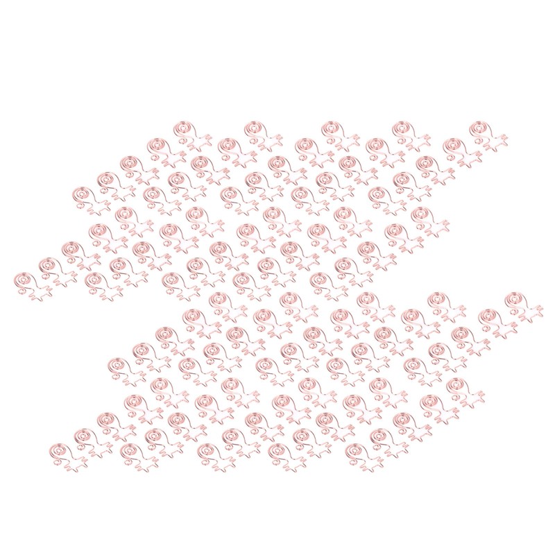 100Pcs Cute Paper Clips Rose Gold Cat Shape Anti Slip
