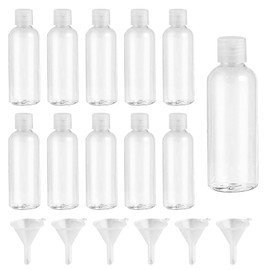 11 PcsTravel Bottles for Toiletries 100ml, Travel Containers for Toiletries, Clear Empty Refillable Plastic Travel Size Bottles for Toiletries Shampoo Lotions Cosmetics Holiday, with 6 Funnels