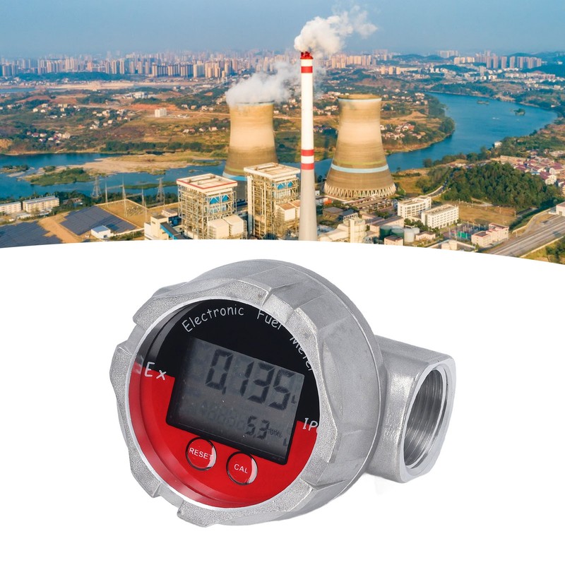 1 Inch Flow Meter LCD Display Digital Turbine Flow Gauge