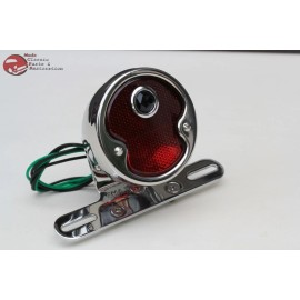 Custom Deluxe Motorycle Rear Fender Blue Dot Tail Light Lamp 1932 Ford Style New