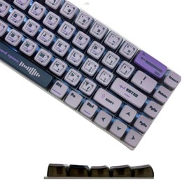 Purple Pudding Keycaps, Dye Sub PBT Keycaps,Custom Keycaps for Mechanical Gaming Keyboard,Shine Through Keycaps,Compatiability for 100%, 95%,80%,75%, 65%, 60% (Techno Purple)