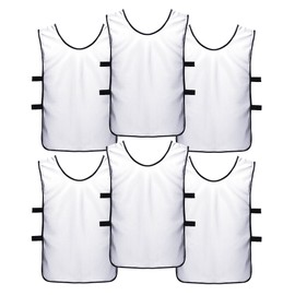 SportsRepublik Pinnies - Chalecos para practicar Scrimmage (6 unidades), color blanco, S (niños de 3 a 5 años)