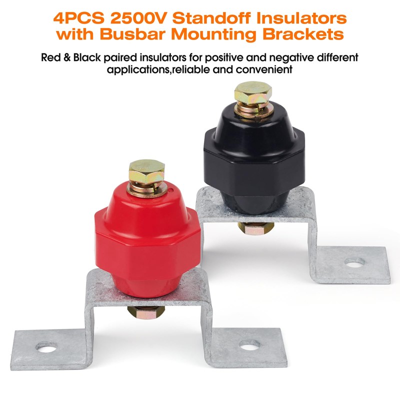 4pcs 2500V Standoff Insulators with Busbar Mounting Brackets
