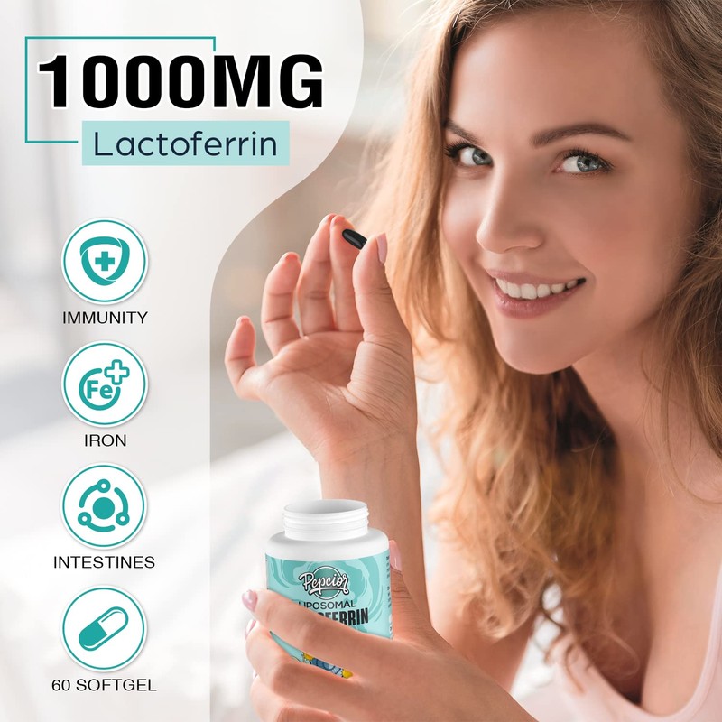 Pepeior Liposomal Bovine Lactoferrin 1000 mg - Higher Absorption -