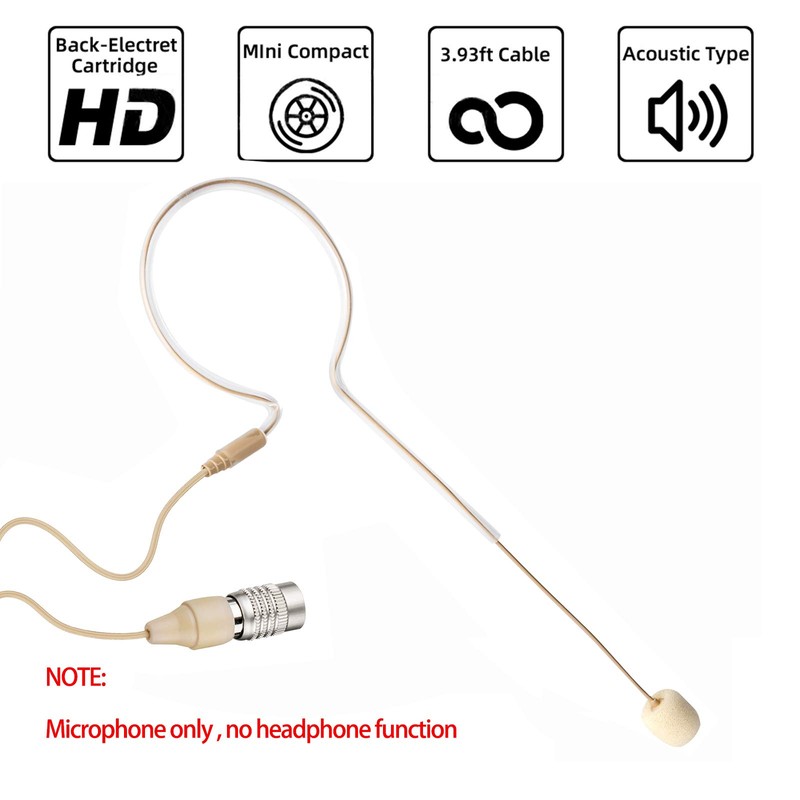 Sujeetec Headset Headworn Microphone - Hirose 4 Pin Plug Head
