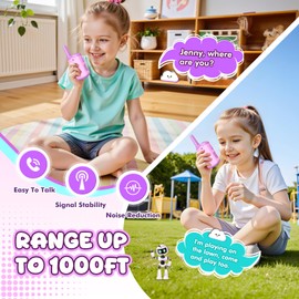 EUTOYZ Walkie Talkie for Kids, 4 5 6 7 8 Year Old Girl Gifts for 3-12 Year Olds Girl Toys Age 5-9 Kid Toys for Girls Kids Walky Talky Spy Game Sensory Toy for Autism Purple