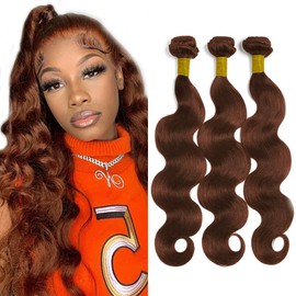 Brown Body Wave Bundles Human Hair Color 33 Auburn Bundles 16 18 20 Inch Reddish Brown Body Wave Human Hair Bundles Unprocessed Remy Hair Extensions 3 Bundles Auburn Bundles Hair Weave