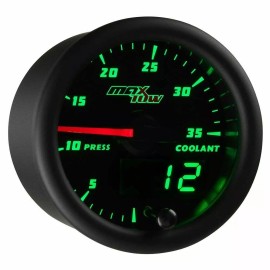 MaxTow 52mm Black & Green MaxTow Double Vision 35 PSI Coolant Pressure Gauge