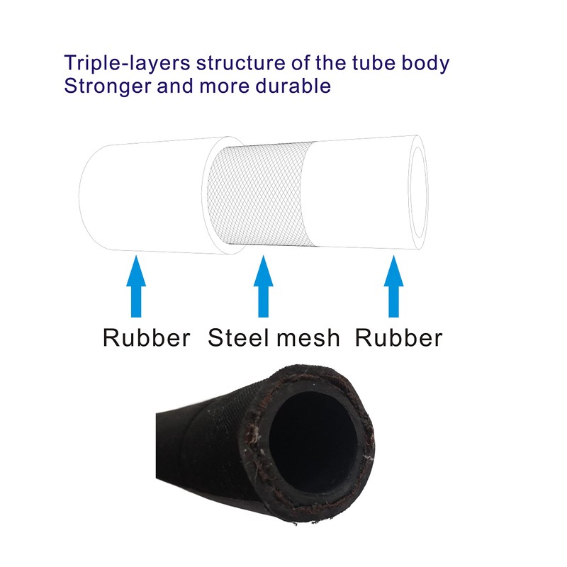 Upgraded Compressor Jumper Hose, High-Temperature 320°F, 1/2" x 40"Length, 1/2"