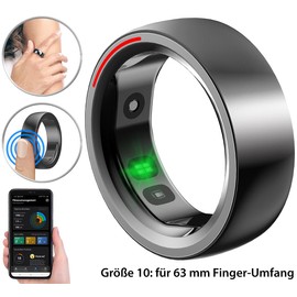 Newgen Medicals Tracker Ring: Fitness & Sleep Tracker Ring with Heart Rate & SpO2 Display, Size 63 (Fitness Tracker Ring, Smart Ring, Wristwatches)