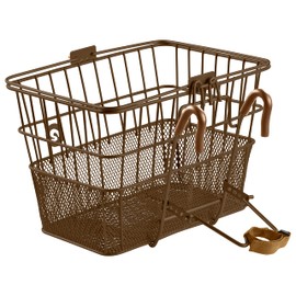 Retrospec Apollo Detachable Front Bike Basket Steel Half-Mesh with Integrated Detachable Hooks and Built-in Handle, Easy Assembly and Portability for Bicycles