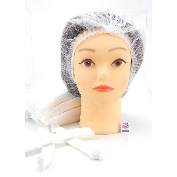 Pack of 100 White Disposable Hair Net Caps
