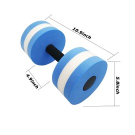 High-Density EVA-Foam Dumbbell,Aquatic Exercise Dumbells - Set of 2 - for Water Aerobics,Aqua Therapy, Pool Fitness, Water Exercise (Blue)