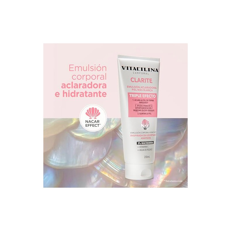 Clarite Emulsin Aclaradora 200 ml Con 3 Niacinamida, Vitamina C
