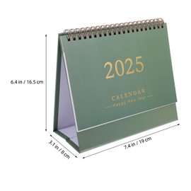 STOBOK Monthly Calendar 2024-2025 From July 2024 to December 2025 Standing Foldable Desk Calendar Aesthetic Mini Monthly Calendar 2024-2025 (Green)