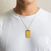 Philip Jones Men's Gold Plated Steel Dog Tag Necklace Created