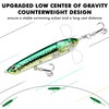 TRUSCEND Topwater Pencil Fishing Lures with Double Floating Rotating Tail,