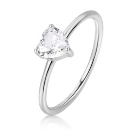 Anillo de Promesa para Mujer en Plata de Ley 925 con Zirconia de Corazón calidad AAA – Regalo de Aniversario, Compromiso - Incluye Empaque de Regalo - Recibe Listo para Regalar (5)
