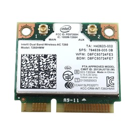for Hp 710661-001 756753-001 784639-005 Intel Dual Band Wireless-ac 7260 7260hmw Half Mini Pcie Pci-Express WLAN WiFi Card Module 802.11 Ac 867mbps Bluetooth Bt