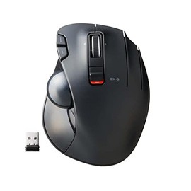 ELECOM 2.4GHz Wireless Easy Thumb Control Trackball Mouse, Sculpted Ergonomic Design, 6-Button Function with Smooth Tracking, Precision Optical Gaming Sensor, Compatible with Windows /Mac (M-XT3DRBK)