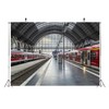 BELECO 2.1x1.5m Fabric Train Station Backdrop Train Platform Railroad Track