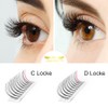 Fan Eyelash Extensions, 5D-C-0.10-9, Short, Ready-Made Volume Eyelashes, 0.10 C
