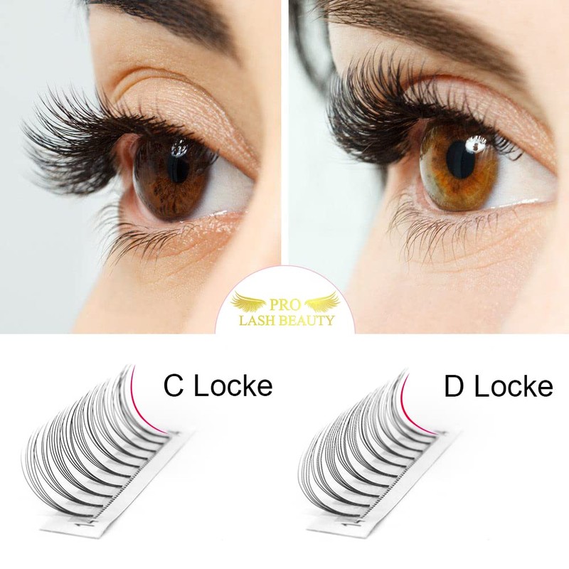 Fan Eyelash Extensions, 5D-C-0.10-9, Short, Ready-Made Volume Eyelashes, 0.10 C
