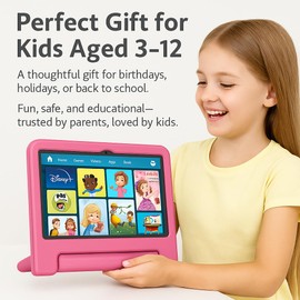 10.1" Kids Tablet Android 14 | 64GB Octa-Core 8GB RAM | Shockproof Case & Parental Control | 12H Fast Charge | HD Display w/Google Kids Space & Educational Apps | WiFi 6/Bluetooth/GPS | Ages 3-12